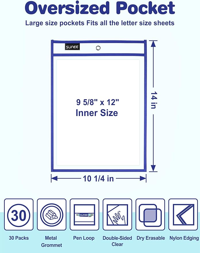 SUNEE Dry Erase Pocket with Student