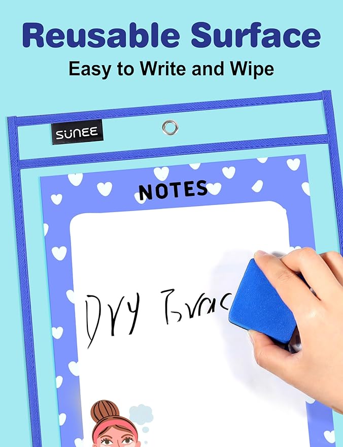 SUNEE Dry Erase Pocket Colors