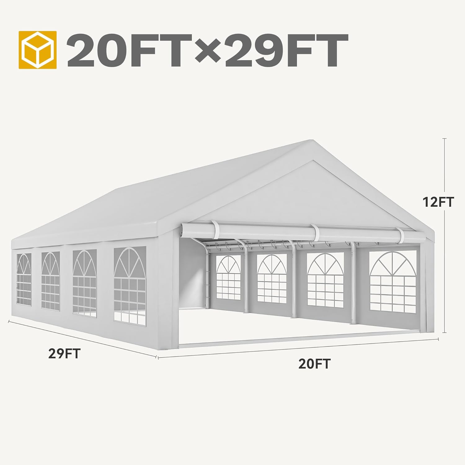 Party tent setup for wedding