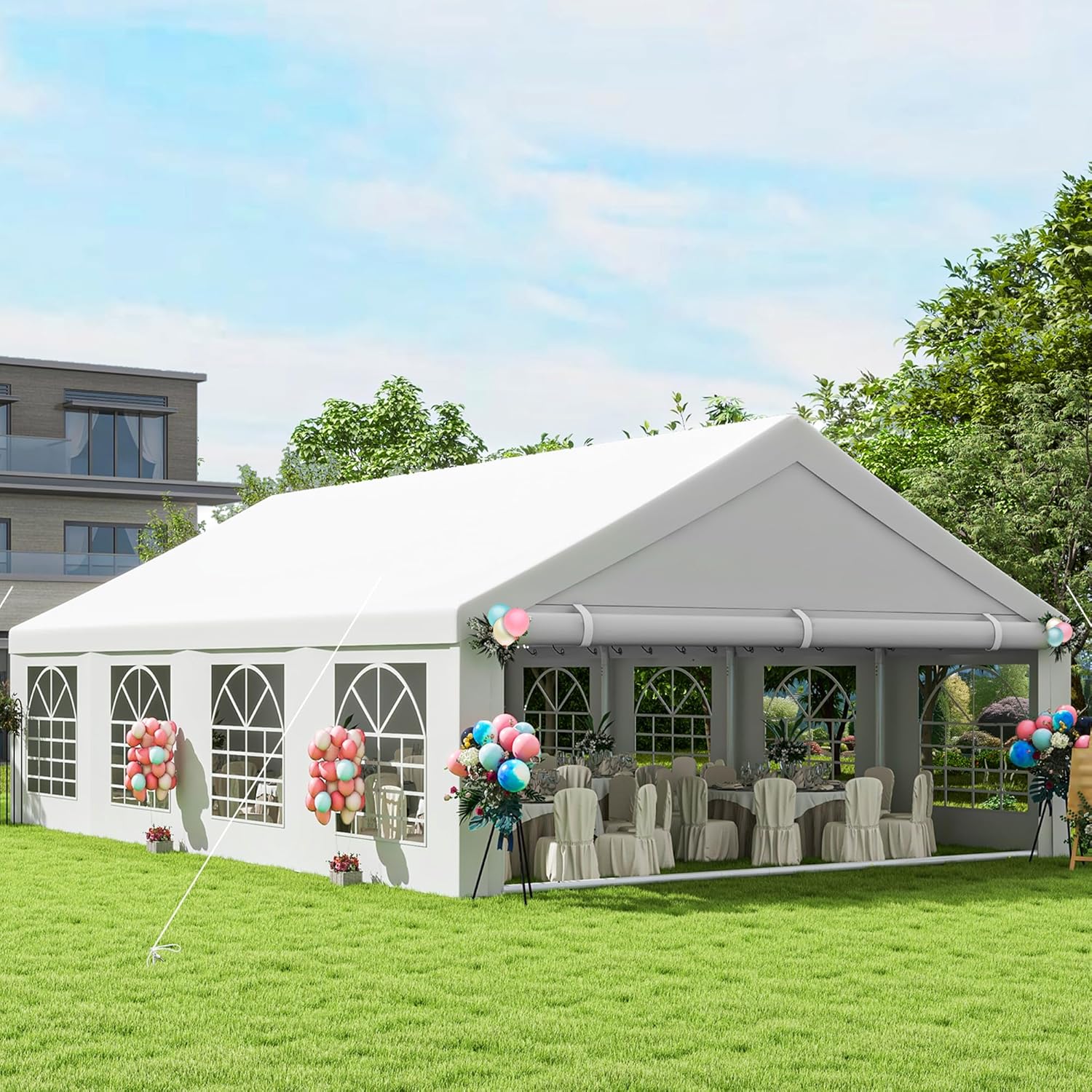Party tent setup process