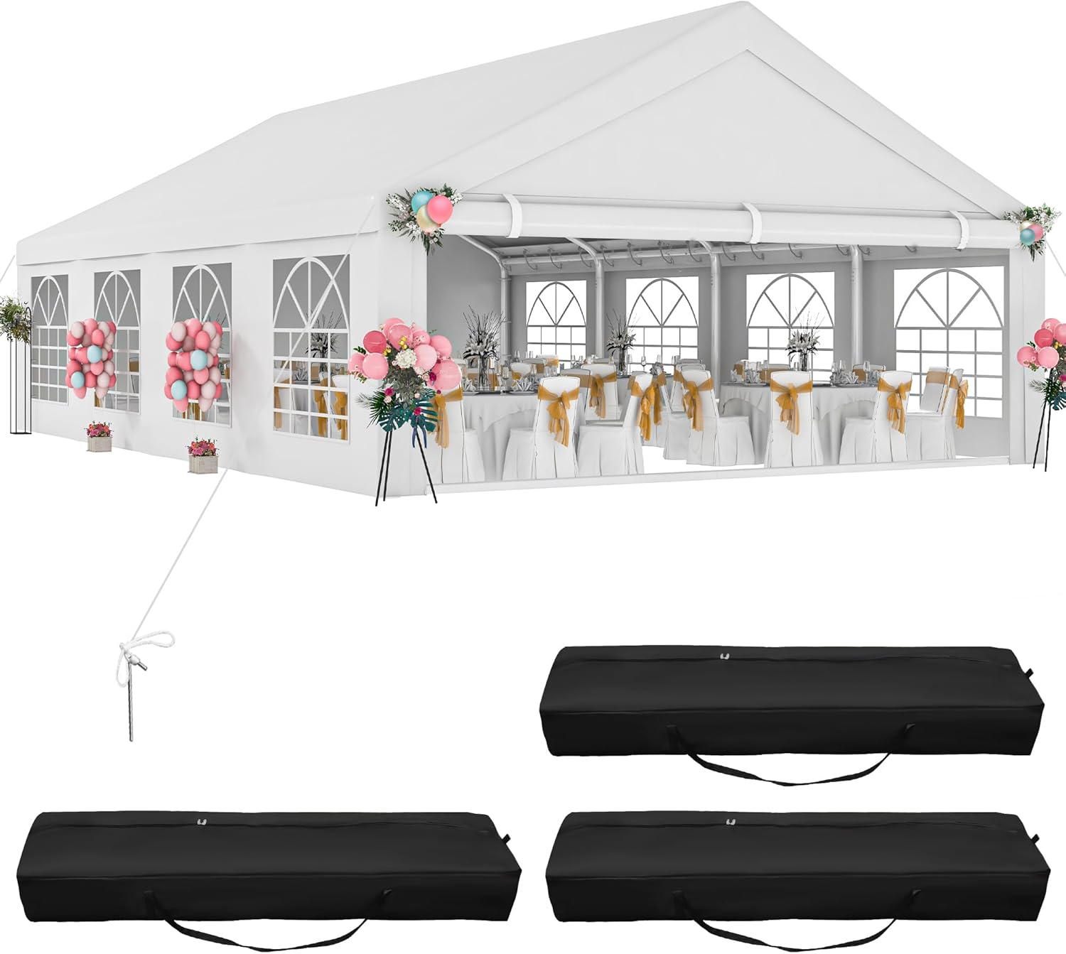 Large party tent for outdoor event