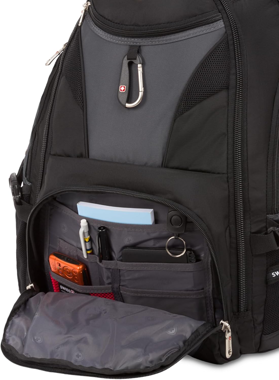 SWISSGEAR 1900 ScanSmart backpack side profile showing compartments