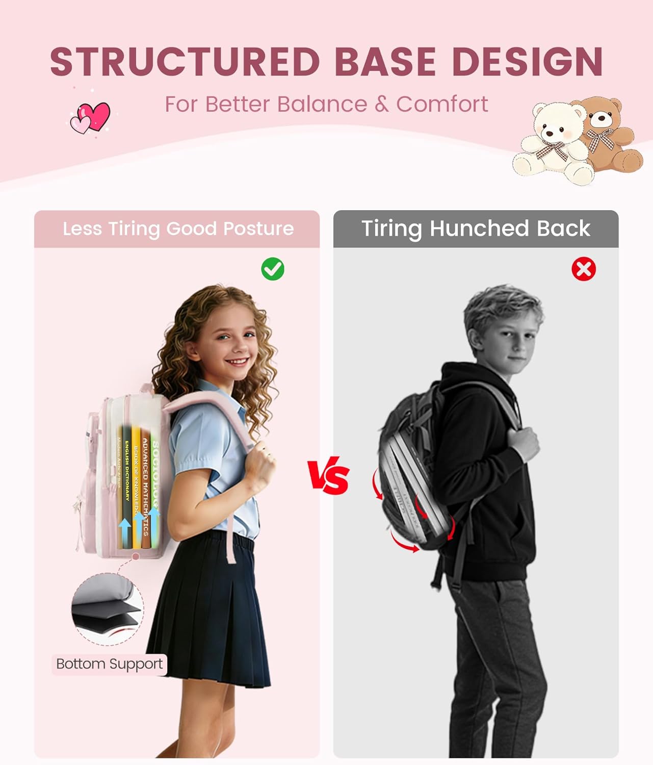 LOVEVOOK backpack padded shoulder straps for comfort