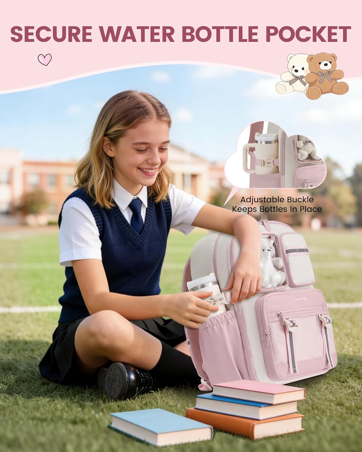 LOVEVOOK backpack front pocket organizer for school supplies